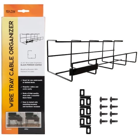 Fleming Supply Wire Organizer Tray- Set of Two 16 inch Cable Raceways for Office Cord Management 555831HML